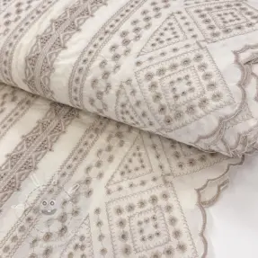 Pamutvászon EMBROIDERY Lilian beige