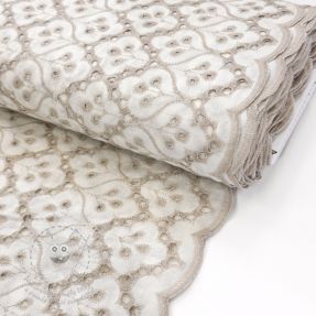 Pamutvászon EMBROIDERY Lilian natural
