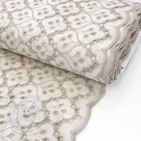 Pamutvászon EMBROIDERY Lilian natural