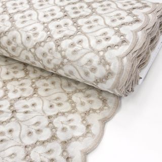 Pamutvászon EMBROIDERY Lilian natural