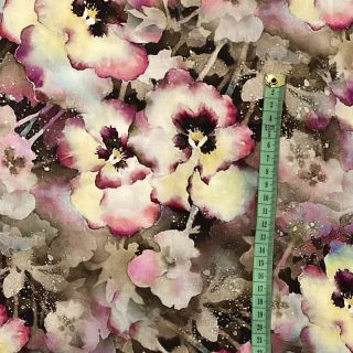 Viszkóz RADIANCE Viola taupe digital print