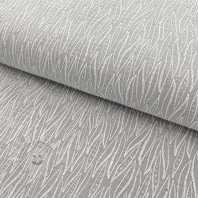 Dupla géz/muszlin Leaves light grey