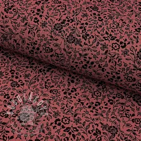 Dupla géz/muszlin Paisley flowers bordeaux