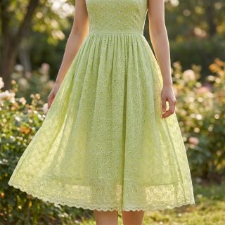 Pamutvászon EMBROIDERY Rosemary lime