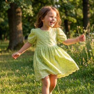 Pamutvászon EMBROIDERY Rosemary lime