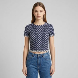 Pamutvászon EMBROIDERY Rosemary navy