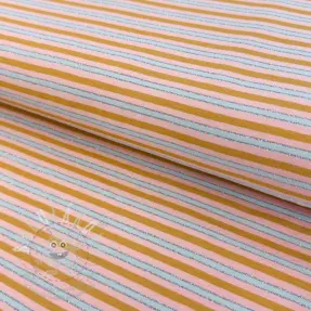 Jersey LUREX Stripes ochre silver