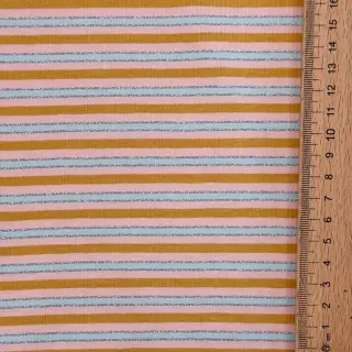 Jersey LUREX Stripes ochre silver