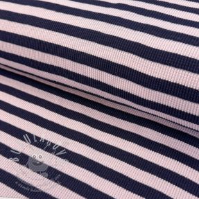 Jersey WAFFLE YARN DYED Stripes navy lilac