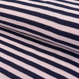 Jersey WAFFLE YARN DYED Stripes navy lilac
