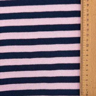 Jersey WAFFLE YARN DYED Stripes navy lilac