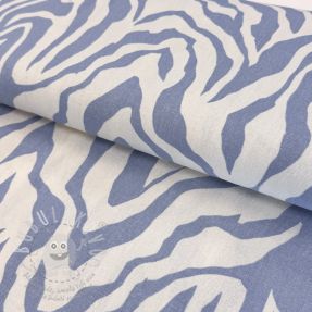 Viszkóz lenvászonnal Animal skin blue