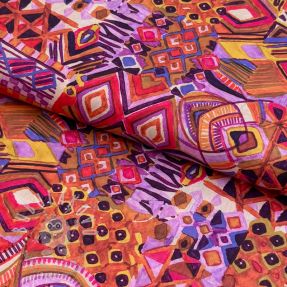 Pamutvászon VOILE Abstract ochre digital print