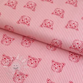 Pamutvászon Leopard portrait rose