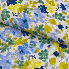 Viszkóz STRETCH Flowers off white digital print