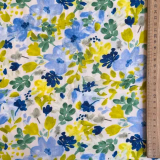 Viszkóz STRETCH Flowers off white digital print