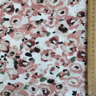 Viszkóz POPLIN STRETCH Flowers white digital print