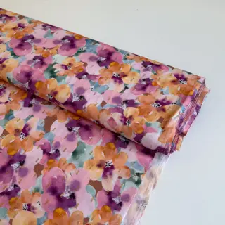 Viszkóz LUREX Flowers purple orange digital print