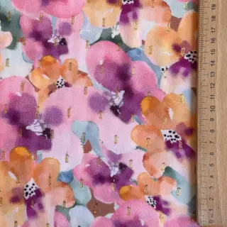 Viszkóz LUREX Flowers purple orange digital print