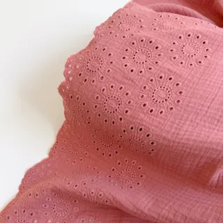 Dupla géz/muszlin 1-side border blush