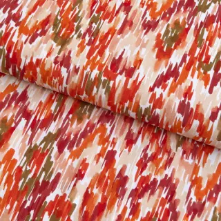 Viszkóz POPLIN STRETCH Stroke orange digital print