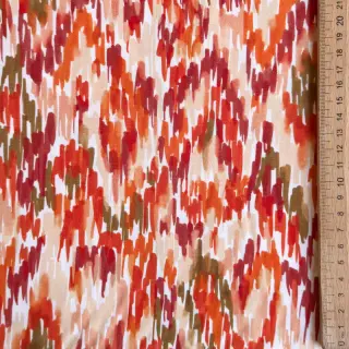 Viszkóz POPLIN STRETCH Stroke orange digital print