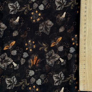 Viszkóz RAYON POPLIN Dark barrock design A