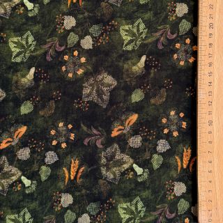 Viszkóz RAYON POPLIN Dark barrock design B