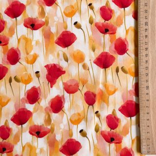 Viszkóz RAYON POPLIN Poppys design C
