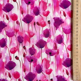 Viszkóz RAYON POPLIN Poppys design B