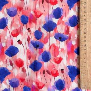 Viszkóz RAYON POPLIN Poppys design A