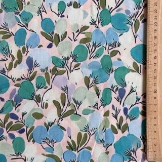 Viszkóz RAYON POPLIN Simplistic flowers design C