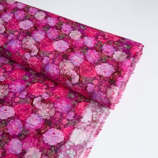 Viszkóz RAYON POPLIN Flower sea design A