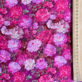 Viszkóz RAYON POPLIN Flower sea design A