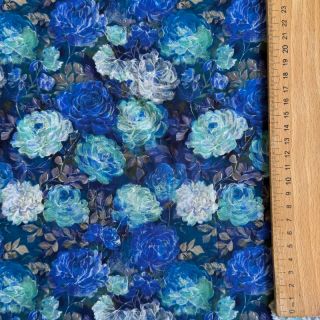 Viszkóz RAYON POPLIN Flower sea design B