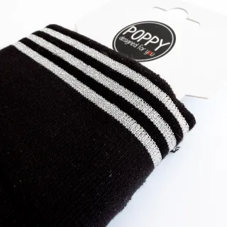 Körkötött passzé CUFFS LUREX 7 cm black silver