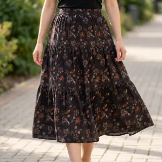 Viszkóz RAYON POPLIN Dark barrock design A