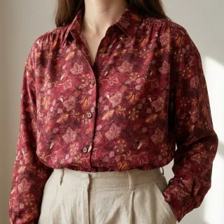 Viszkóz RAYON POPLIN Dark barrock design C