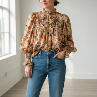 Viszkóz RAYON POPLIN Wild flowers design A