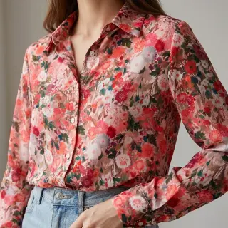 Viszkóz RAYON POPLIN Wild flowers design B