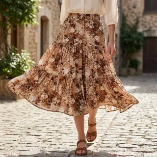 Viszkóz RAYON POPLIN Wild flowers design C