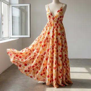 Viszkóz RAYON POPLIN Poppys design C