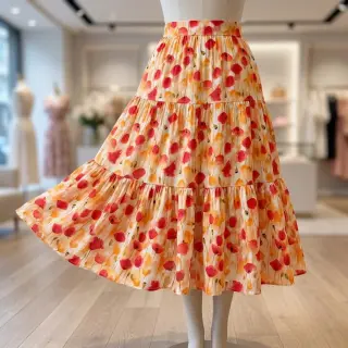 Viszkóz RAYON POPLIN Poppys design C
