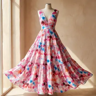 Viszkóz RAYON POPLIN Bouncy design F