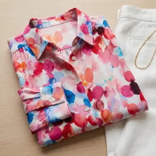 Viszkóz RAYON POPLIN Bouncy design F