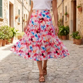 Viszkóz RAYON POPLIN Bouncy design F