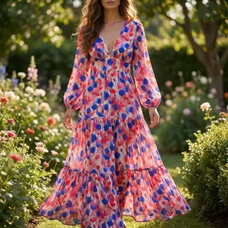 Viszkóz RAYON POPLIN Poppys design A