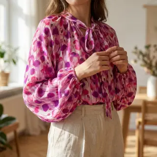 Viszkóz RAYON POPLIN Poppys design B