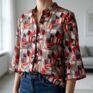Viszkóz RAYON POPLIN Leona design C