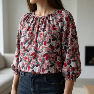 Viszkóz RAYON POPLIN Floral design C